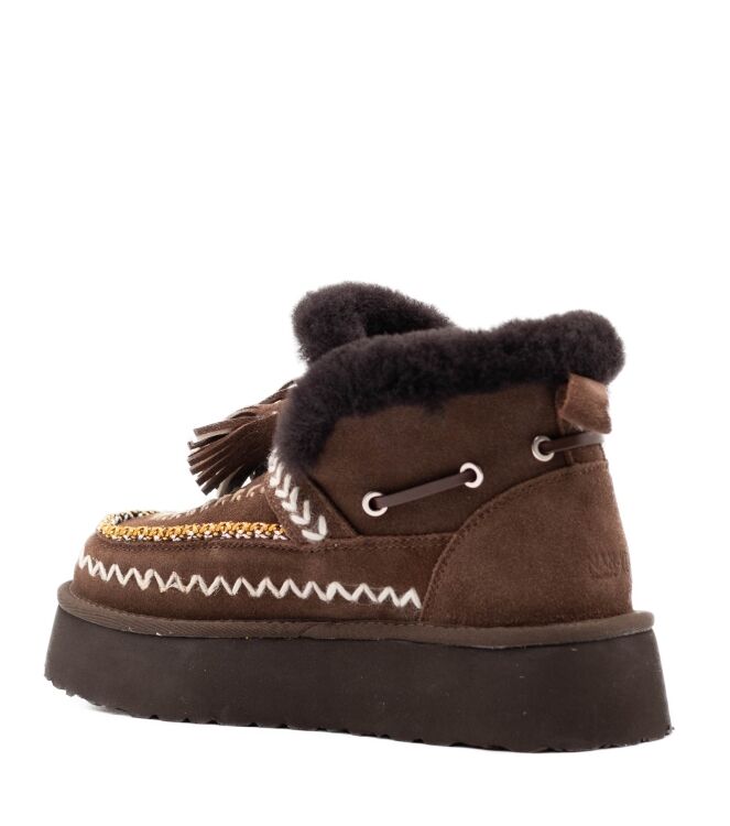 NAN-KU Couture NAN-KU Couture dames enkelboots gevoerd bruin Coffee Nan Ku Dames Enkellaarzen in Bruin online kopen