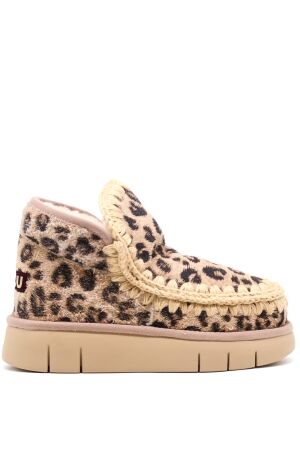 Mou dames enkelboots gevoerd leopard