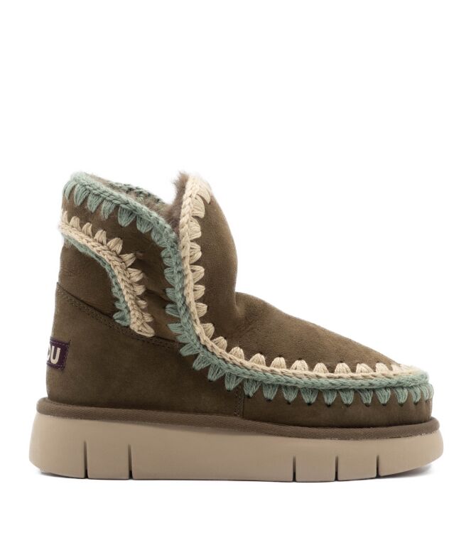 Mou Mou dames enkelboots gevoerd groen Moo Mou Dames Enkellaarzen in Groen online kopen