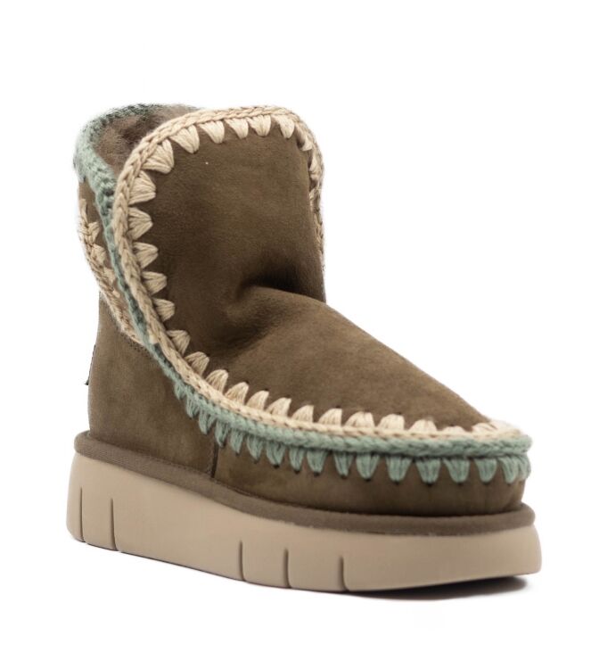 Mou Mou dames enkelboots gevoerd groen Moo Mou Dames Enkellaarzen in Groen online kopen