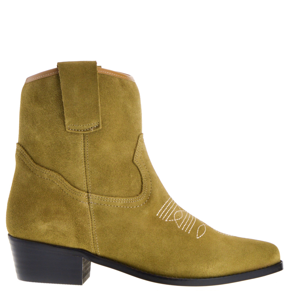 green ankle boots