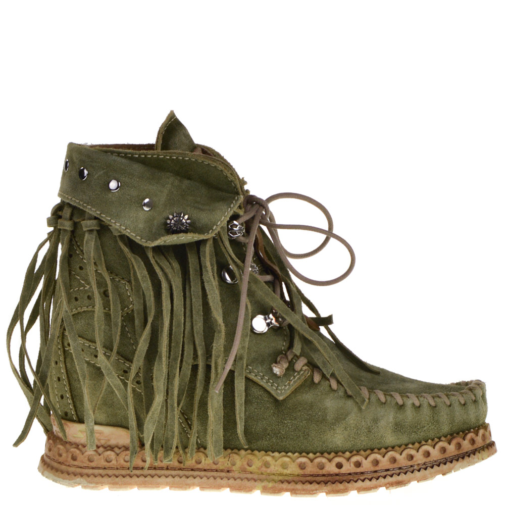 green ankle boots