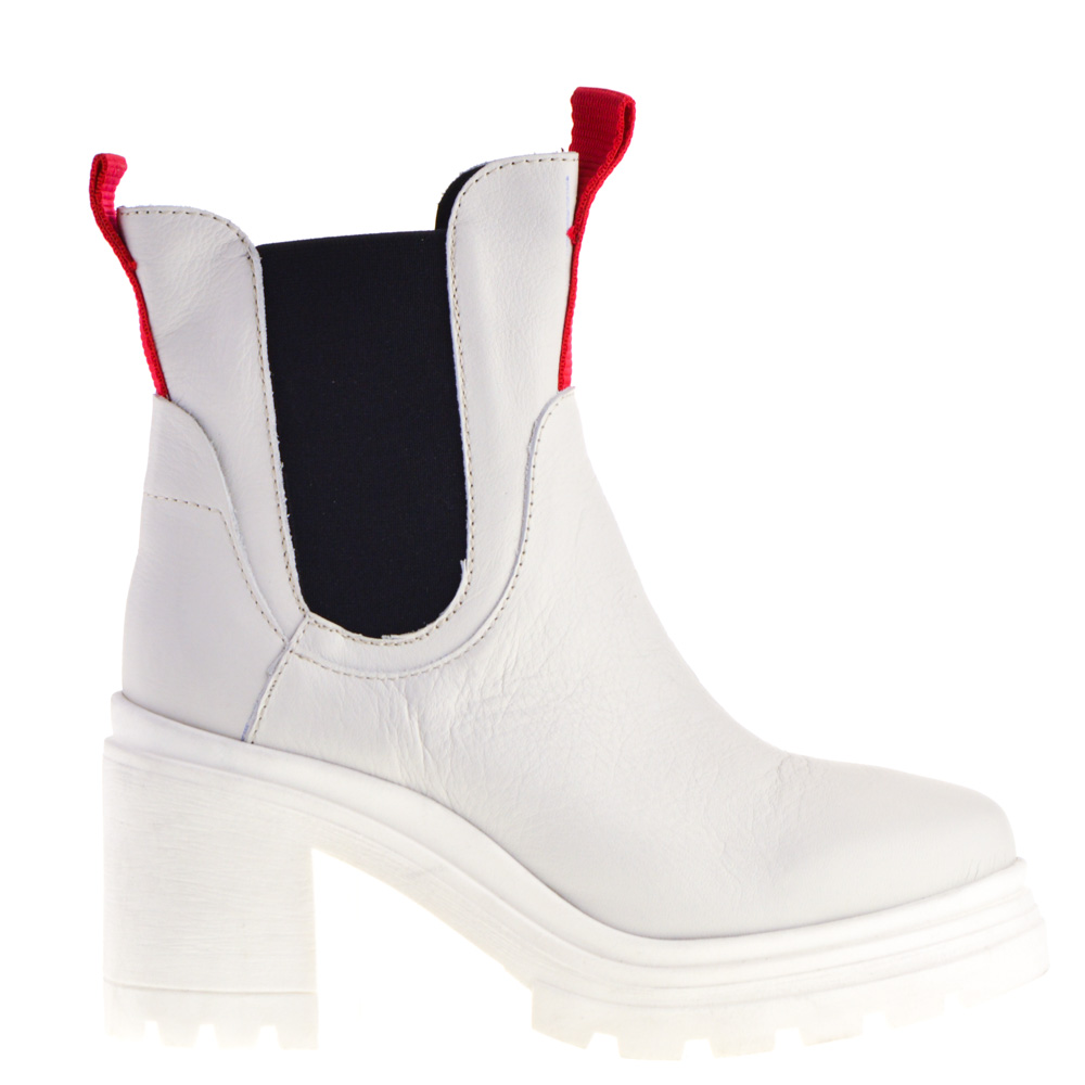 white platform chelsea boots