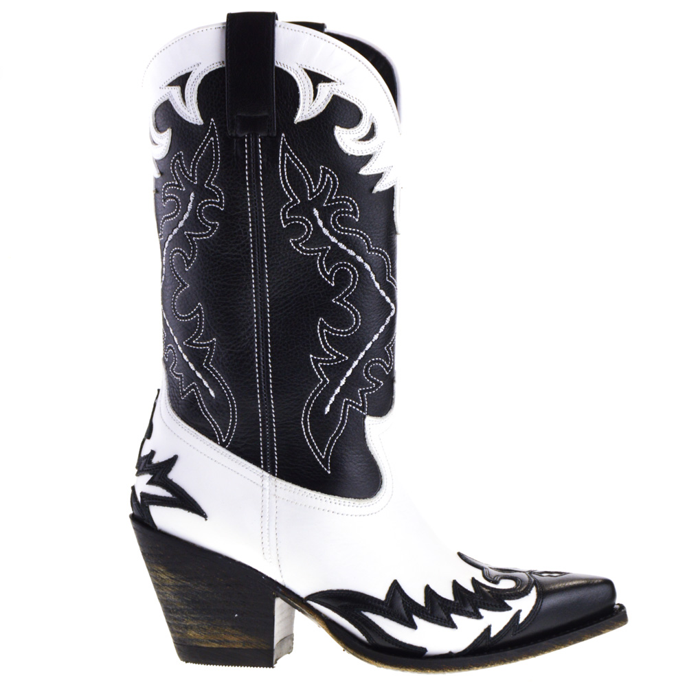 womens black and white cowboy boots