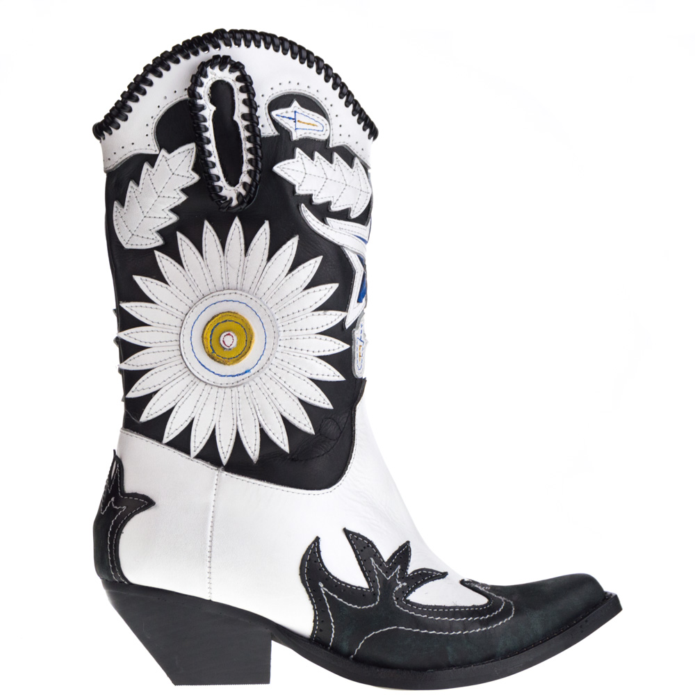 Jeffrey Campbell Western Boots Black White for Women