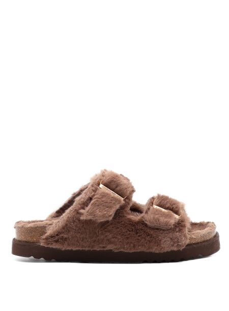 Scholl Dames slippers gevoerd bruin