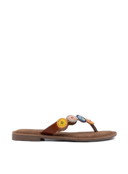 Lazamani Dames slippers cognac multi