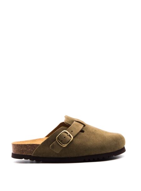 Scholl Dames muilen groen suede