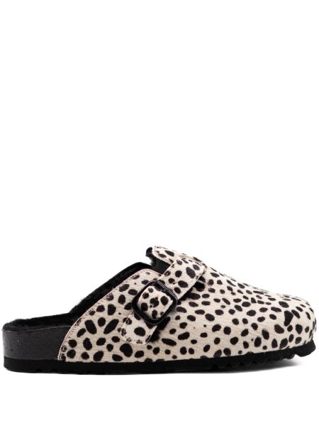 Scholl Dames klompen gevoerd wit zwart