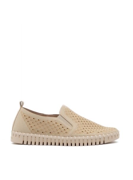 Ilse jacobsen Dames slip-ons rubberzool beige