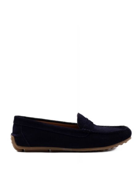 Belang Dames mocassins blauw suede
