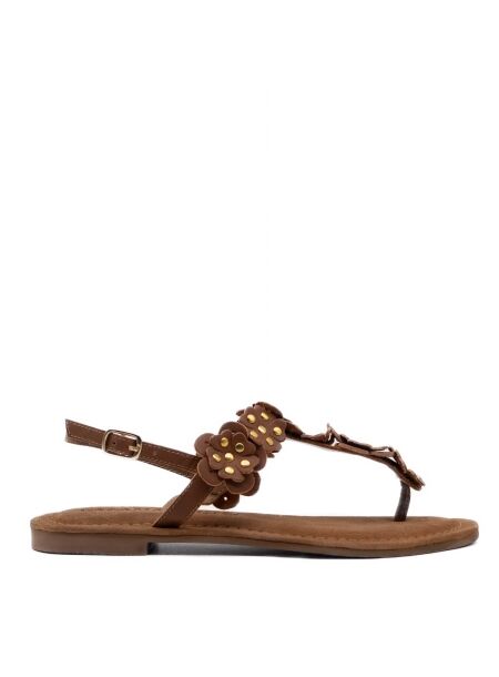 Lazamani Dames sandalen rubberzolen bruin