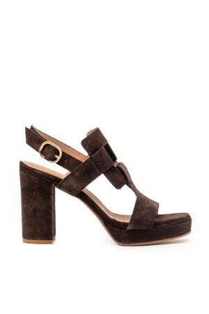 Rossano Bisconti dames sandaal op hak bruin