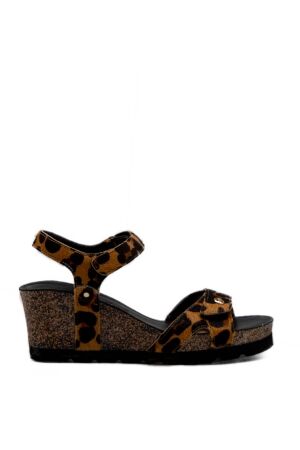 Panama Jack dames sandalen sleehak leopard