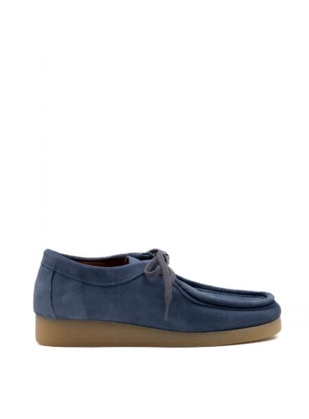 Belang Dames veterschoenen blauw suede