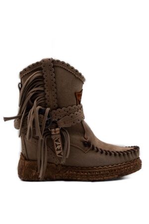 El Vaquero dames enkellaars sleehak beige