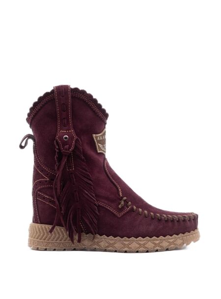 El vaquero Dames enkelboots sleehak paars