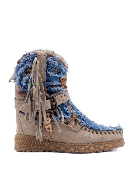 El vaquero Dames enkelboots sleehak denim