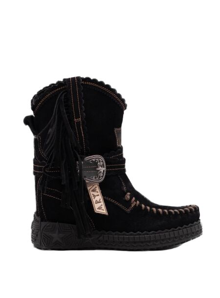 El vaquero Dames enkelboots sleehak zwart