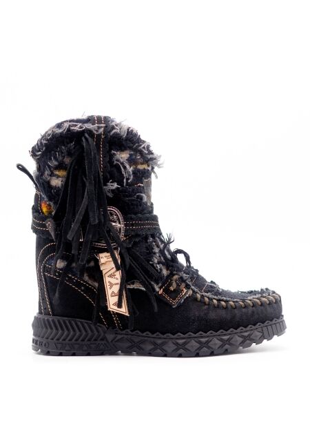 El vaquero Dames enkelboots sleehak zwart