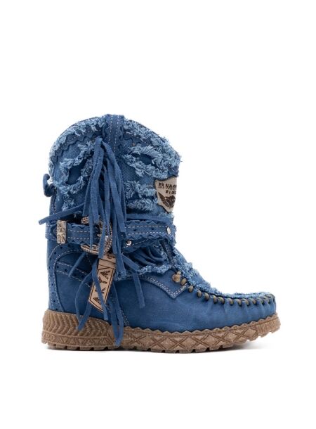 El vaquero Dames enkellaars sleehak blauw