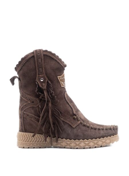 El vaquero Dames enkelboots sleehak bruin