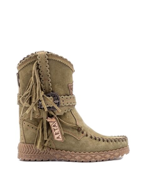 El vaquero Dames enkelboots sleehak groen