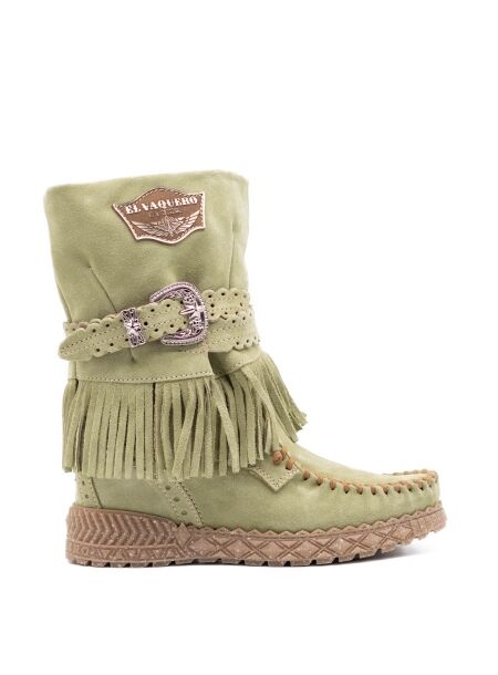 El vaquero Dames enkellaarzen sleehak groen