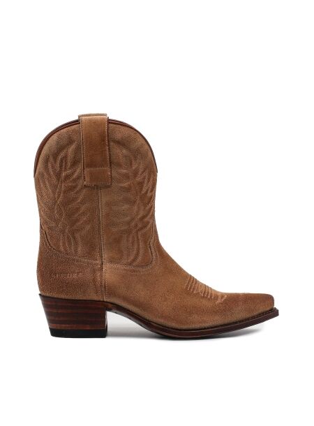Sendra boots Dames enkellaarsjes beige suede
