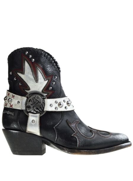 New rock Dames enkellaarsjes zwart combi