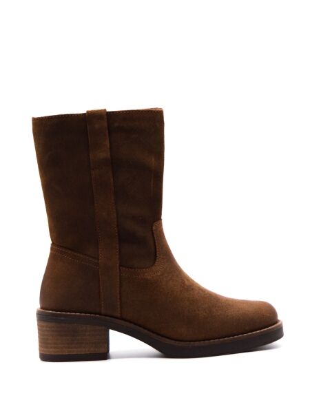 Poelman Dames enkellaarsjes bruin suede