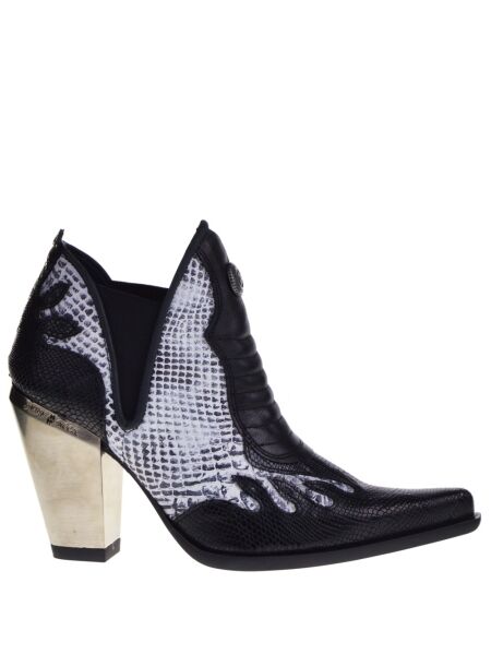 New rock Dames western boots wit-zwart