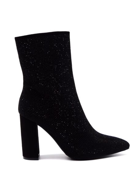 Posh Posh High Heel Ankle Boots Black for Women