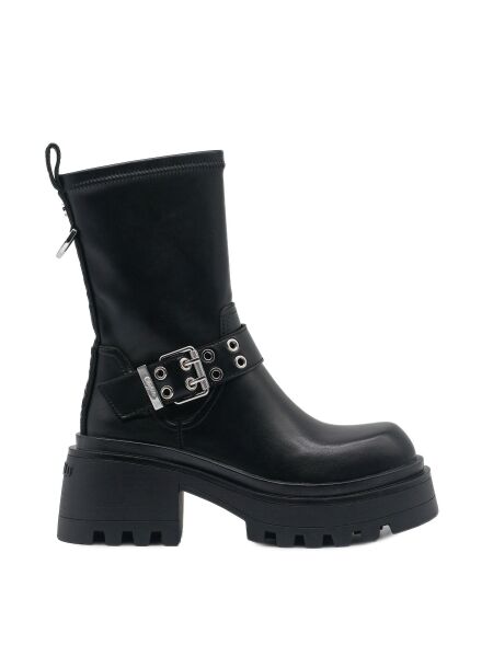 Buffalo Dames enkelboots plateau zwart