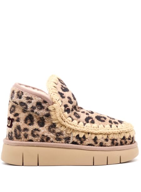 Mou Dames enkelboots gevoerd leopard