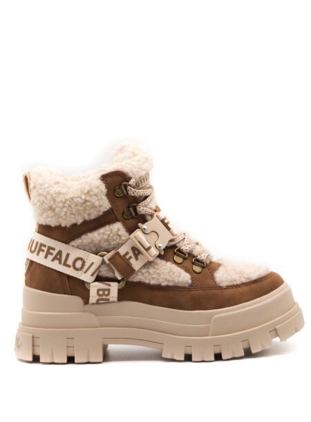 Buffalo Dames veterboots gevoerd beige