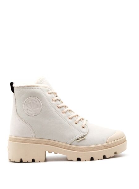 Palladium Dames veterboots gevoerd wit