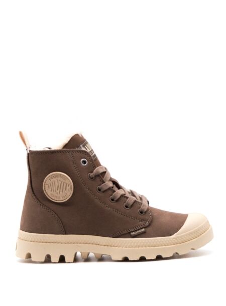 Palladium Dames veterboots gevoerd bruin