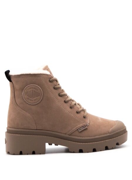 Palladium Dames veterboots gevoerd naturel