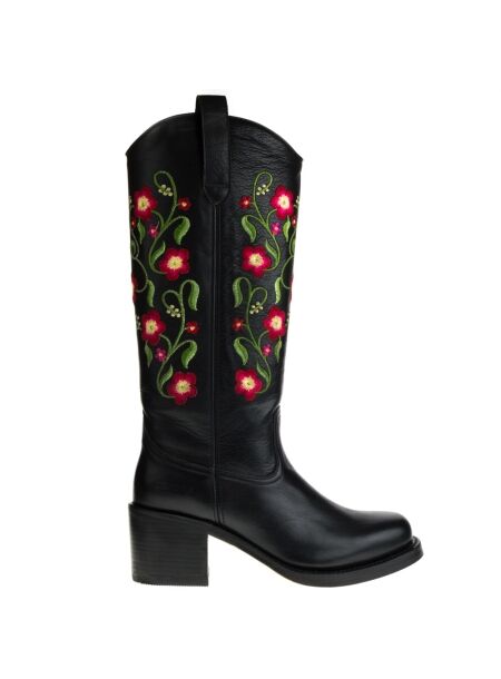 Sendra boots Sendra Western Boots Black Flowers for Women