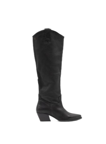 Lazamani Dames laarzen op hak zwart