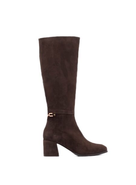 Conhpol-bis Dames laarzen donker bruin suede