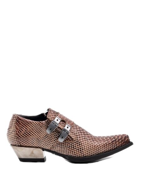 New rock Heren gespschoenen bruin combi