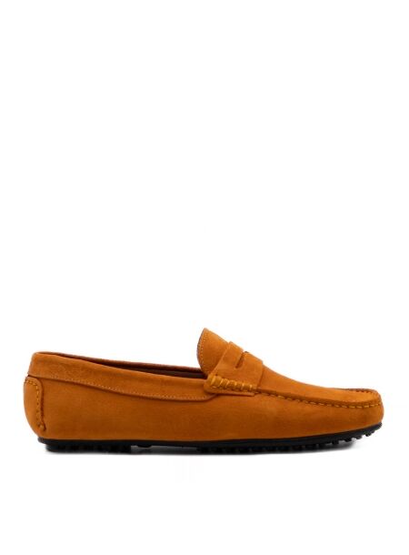 Belang Heren mocassins oranje suede