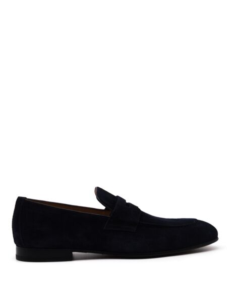 Rossano bisconti Heren mocassins blauw suede