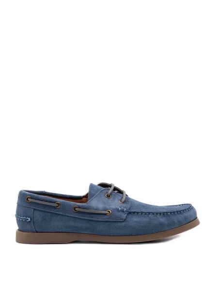 Belang Heren mocassins blauw suede
