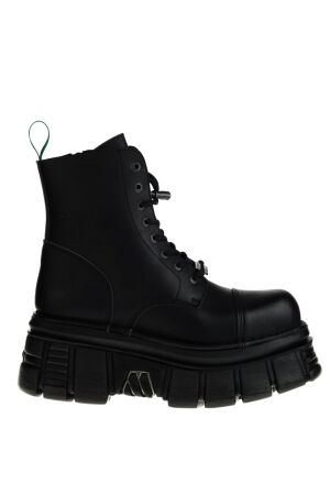 New Rock heren veterboots zwart vegan