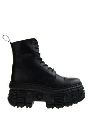 New Rock heren veterboots plateau zwart