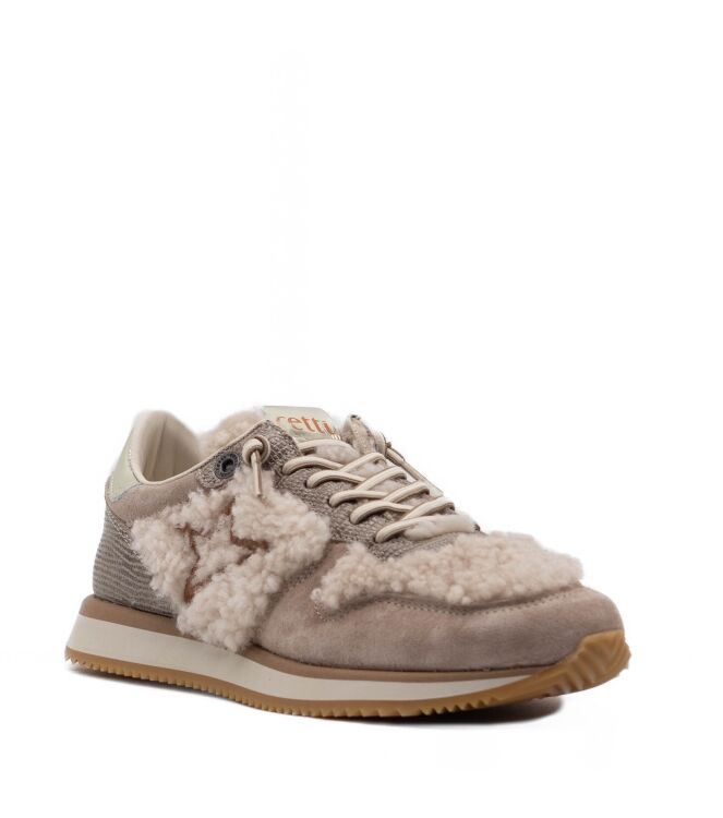Cetti Cetti dames sneakers beige combi Yeti Off White Cetti Dames Sneakers in Beige online kopen