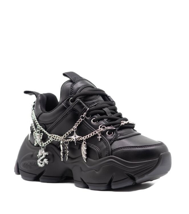 Buffalo Buffalo dames sneakers zwart vegan Black Vegan Buffalo Dames Sneakers in Naturel Leo Multi online kopen